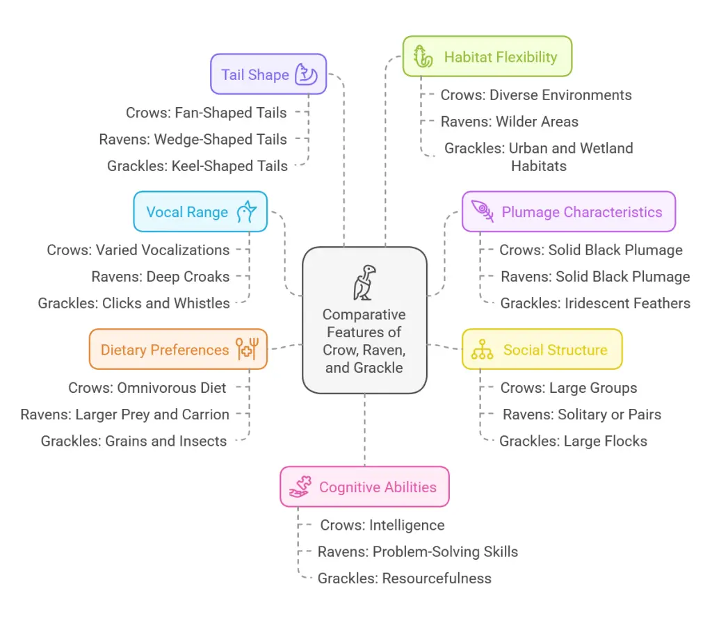 Crow vs Raven vs Grackle Features